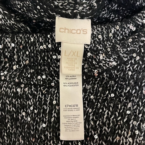 CHICOS Colorblock Sparkle Cape Size L/XL - Picture 8 of 8